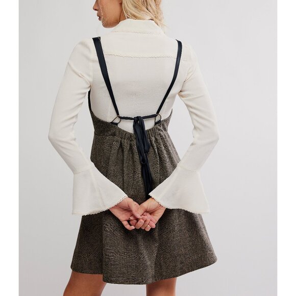 🆕 FREE PEOPLE Cyd Mini Dress / Espresso Combo - Picture 4 of 10